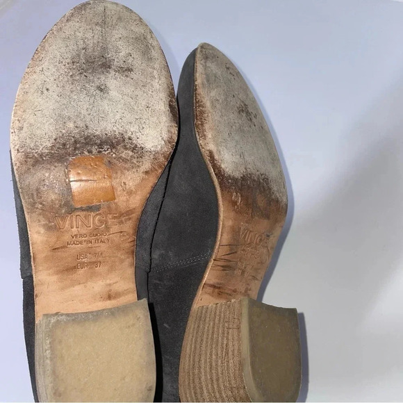 Vince Harriet Suede Gray Limestone Booties Size 7M - Picture 5 of 8